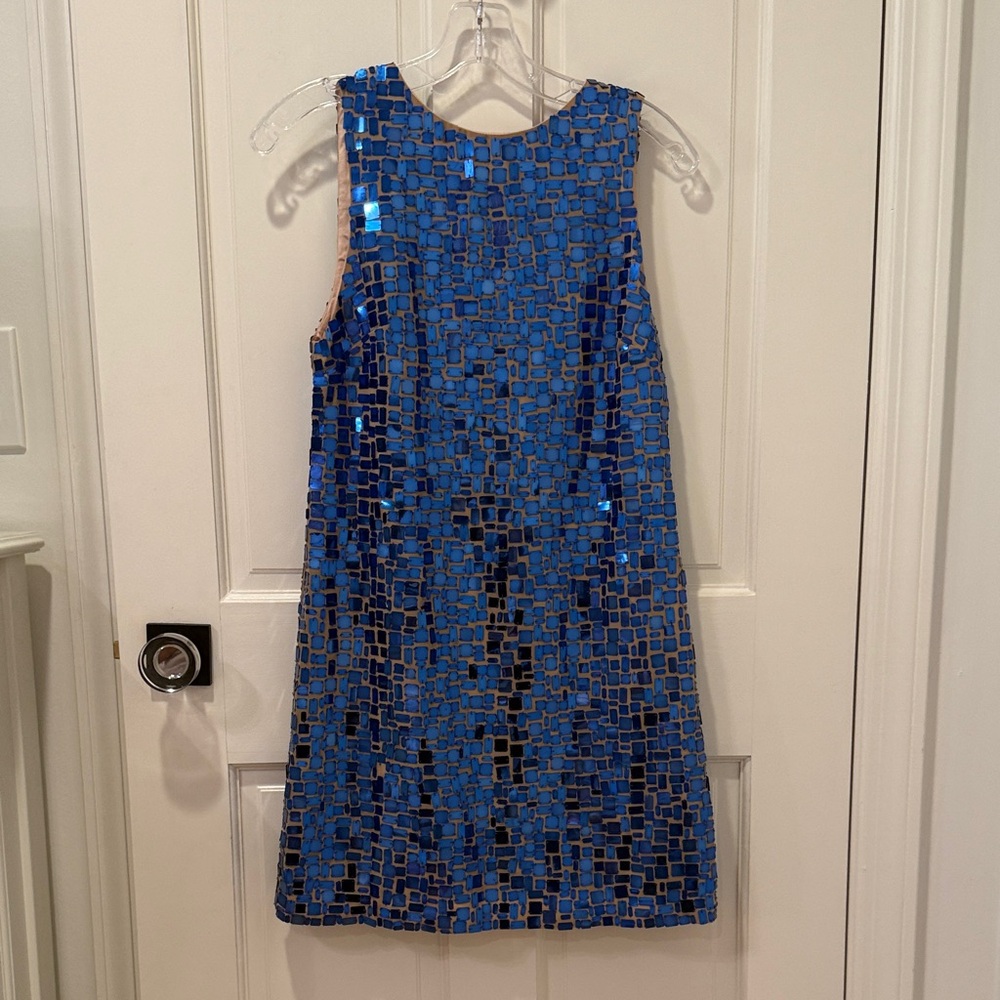 Alice + Olivia Blue Sequin Mini Dress